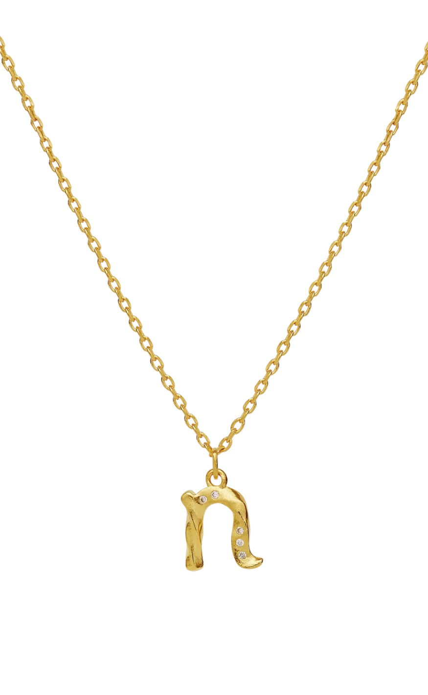 Halskæde   N Alphabet   Gold Colour fra Maanesten