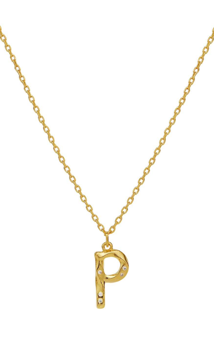 Halskæde   P Alphabet   Gold Colour fra Maanesten