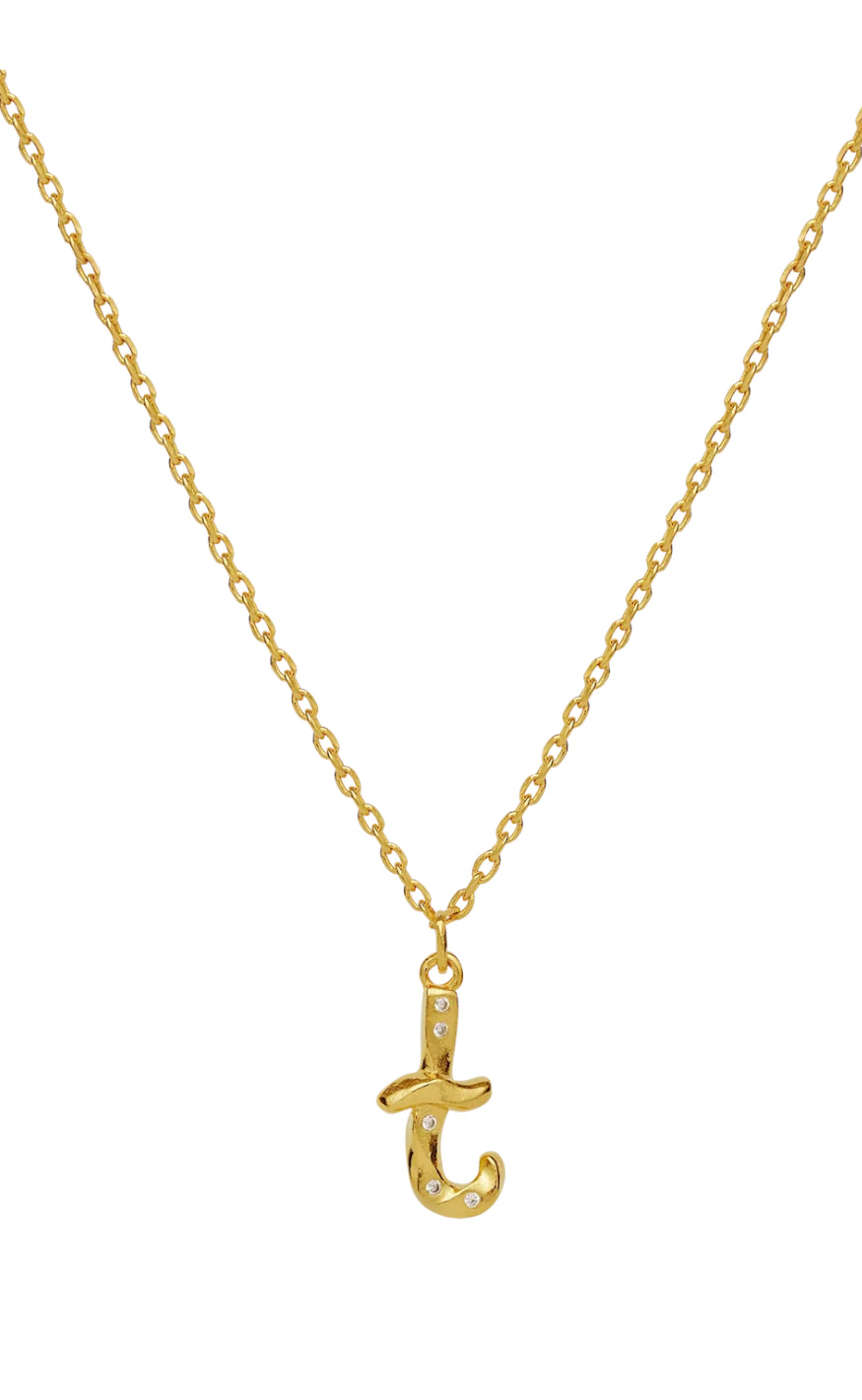 Halskæde   T Alphabet   Gold Colour fra Maanesten