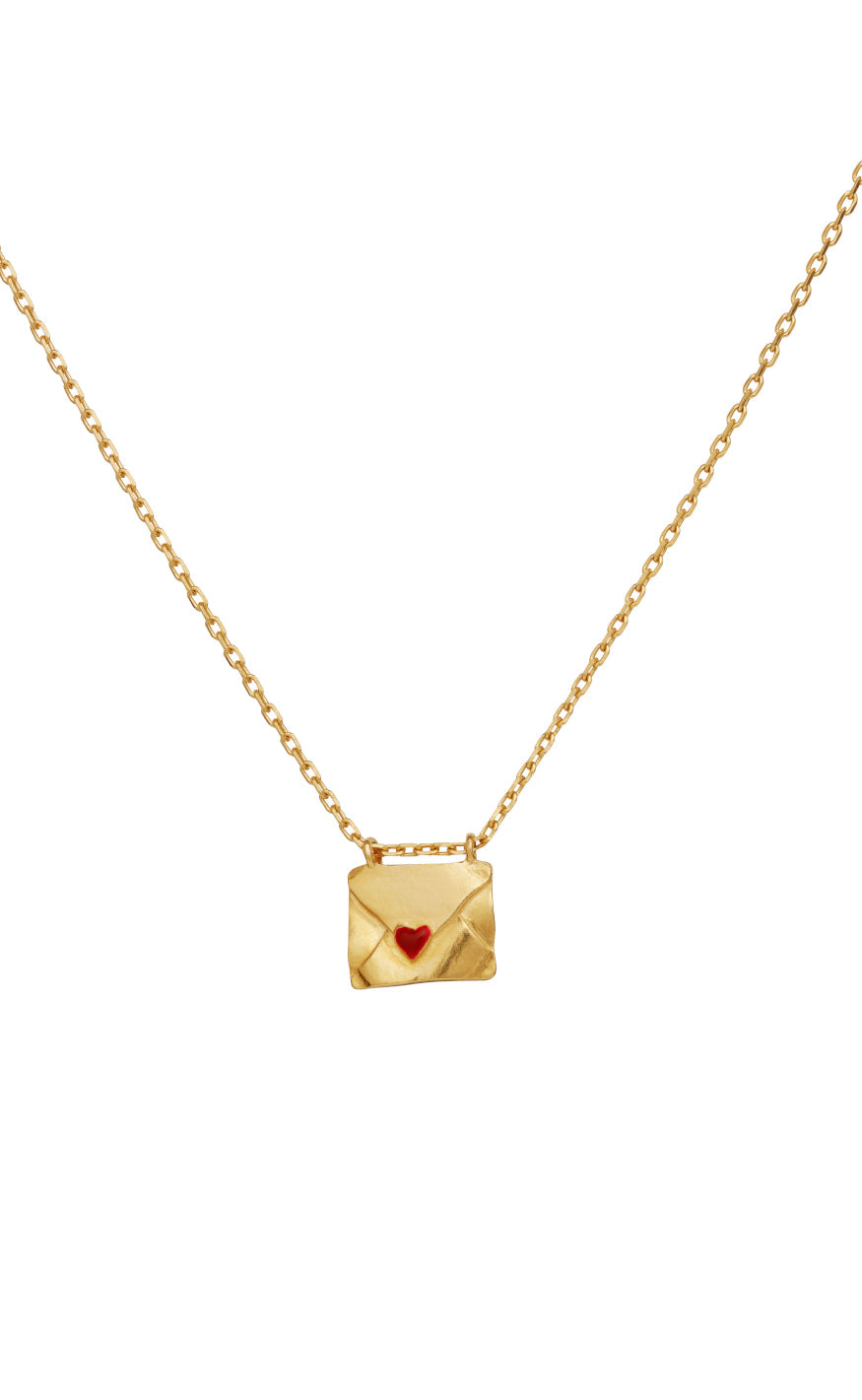 Halskæde   With Love   Gold Colour fra Maanesten