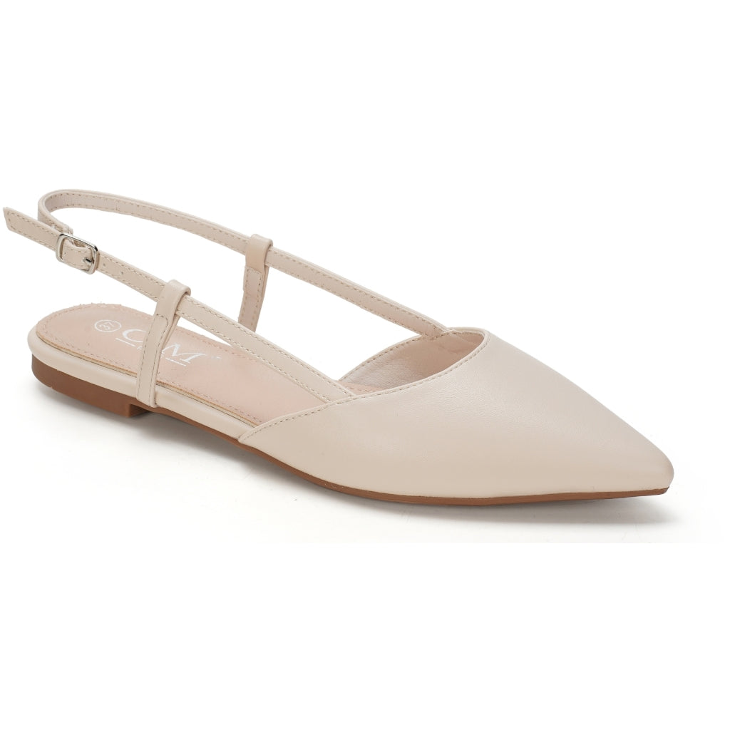 Maelle Dame Slingback Ballerina Sko Bs 8   Beige fra Shoes