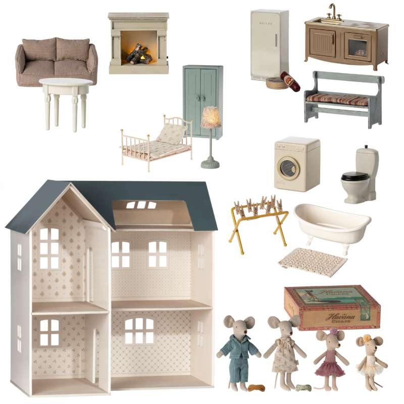 House Of Miniature   Dukkehus   Mus   Bundle 2 fra Maileg