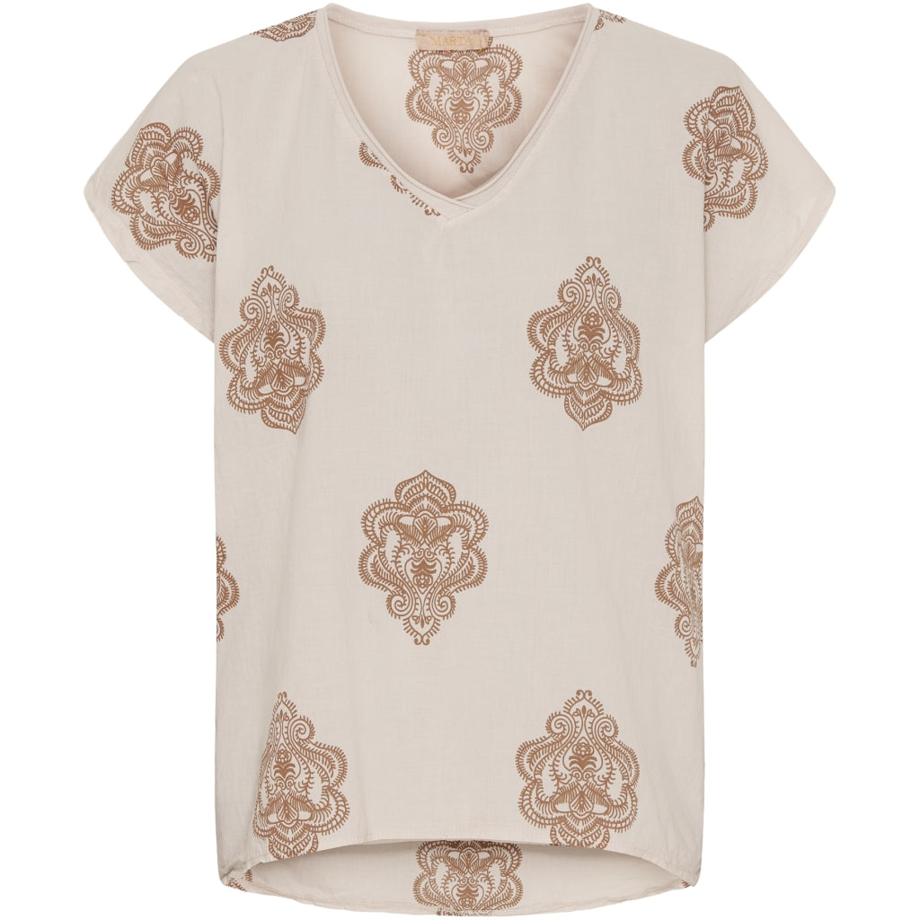 Dame Bluse 85483   Sabbia Print fra Marta Du Chateau