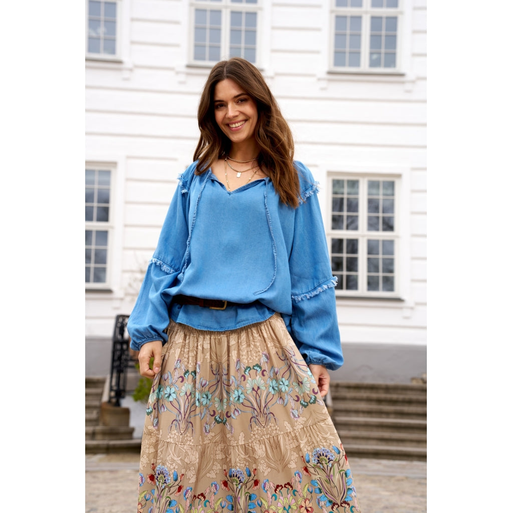 Dame Bluse Mdcmarta Medium Blue fra Marta Du Chateau