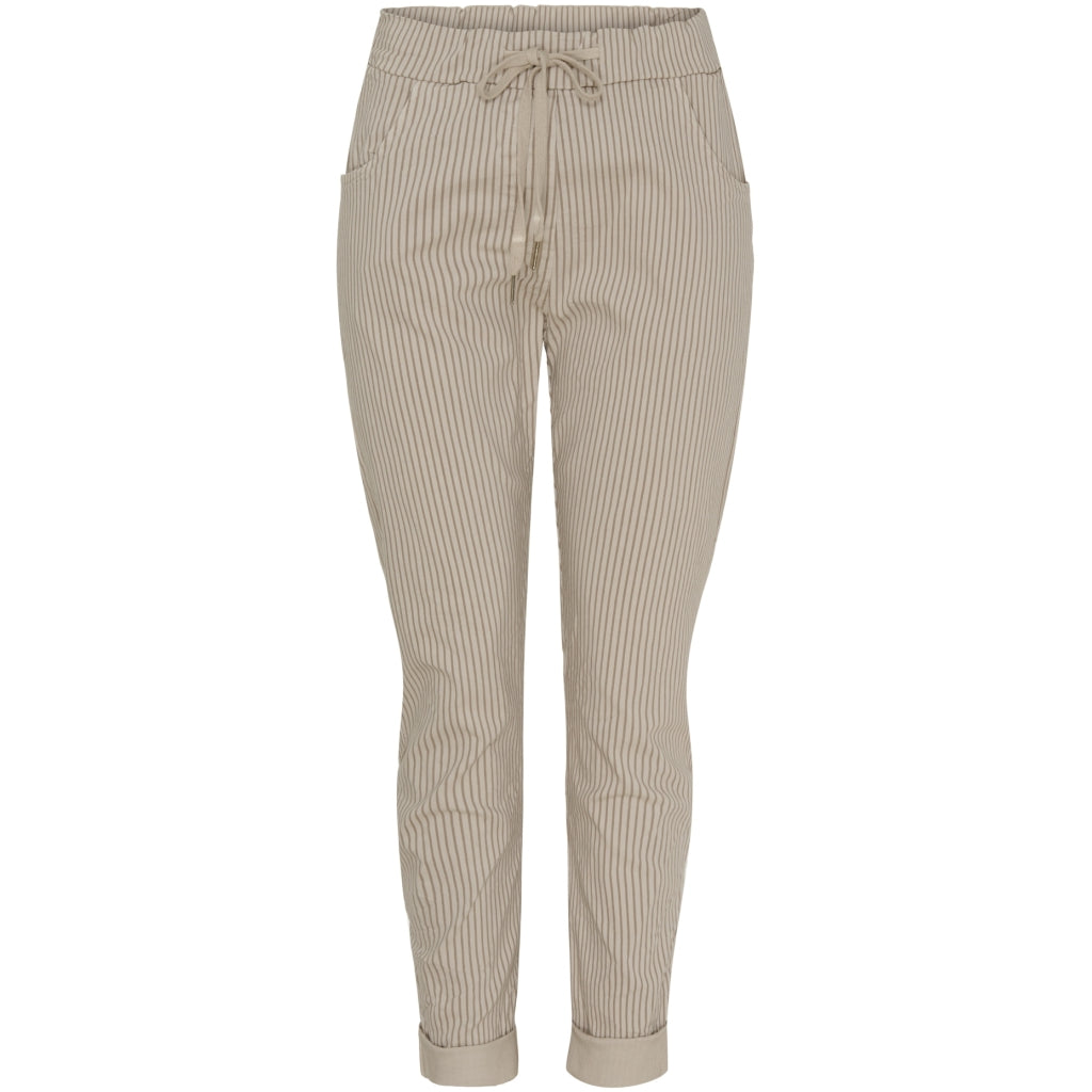 Dame Bukser Mdcjerri   Beige Brownstripe fra Marta Du Chateau