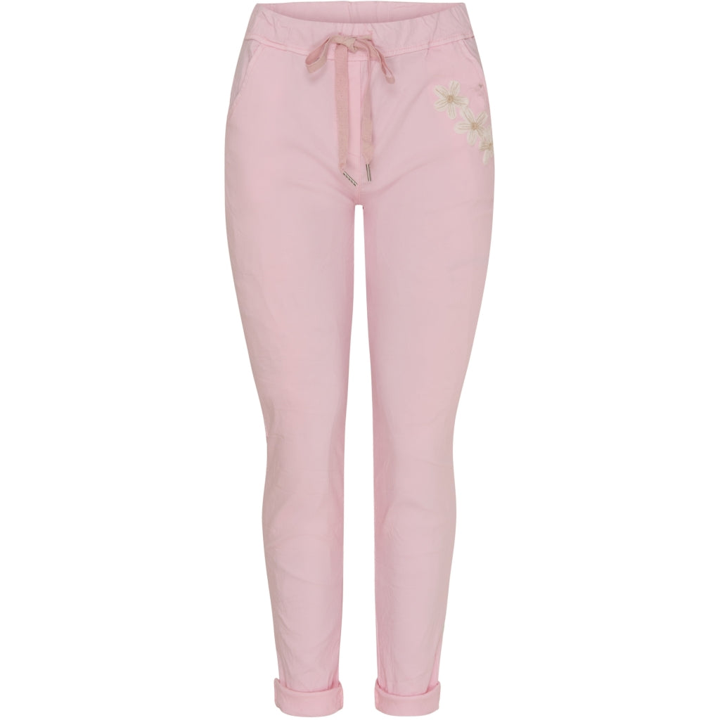 Dame Bukser Mdctalia   Baby Pink White Flower fra Marta Du Chateau