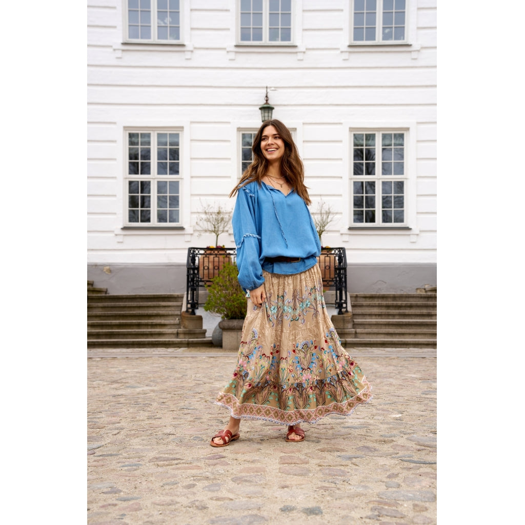 Dame Nederdel 5201   361tpzprintcamello fra Marta Du Chateau