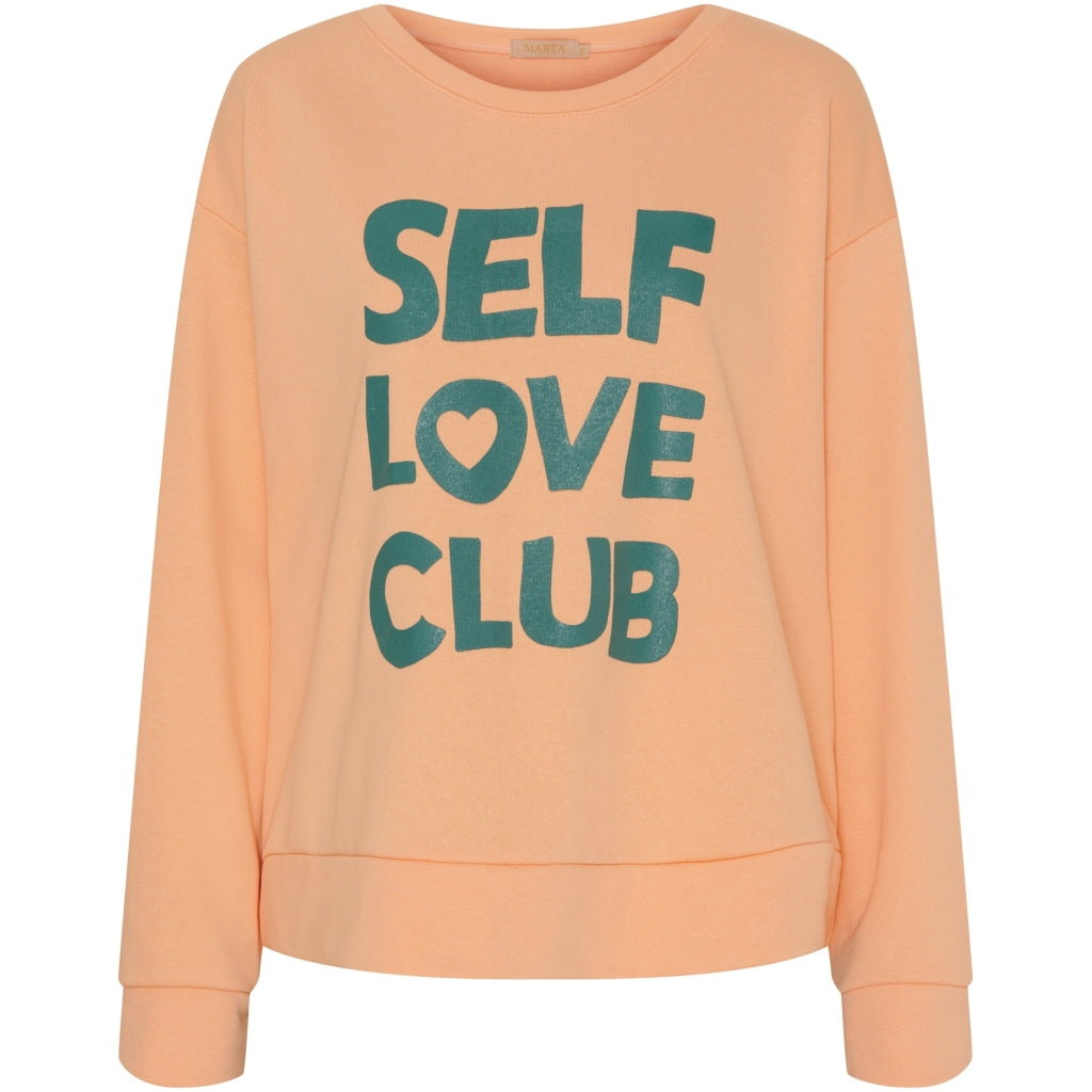 Dame Sweatshirt Mdcluciana Salmone Siepe Print fra Marta Du Chateau