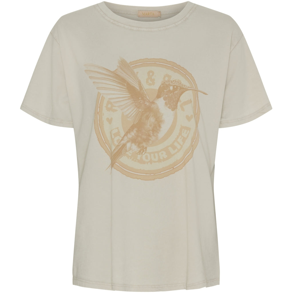 Dame T Shirt Mdcinge Beige Beige Hummingbird fra Marta Du Chateau