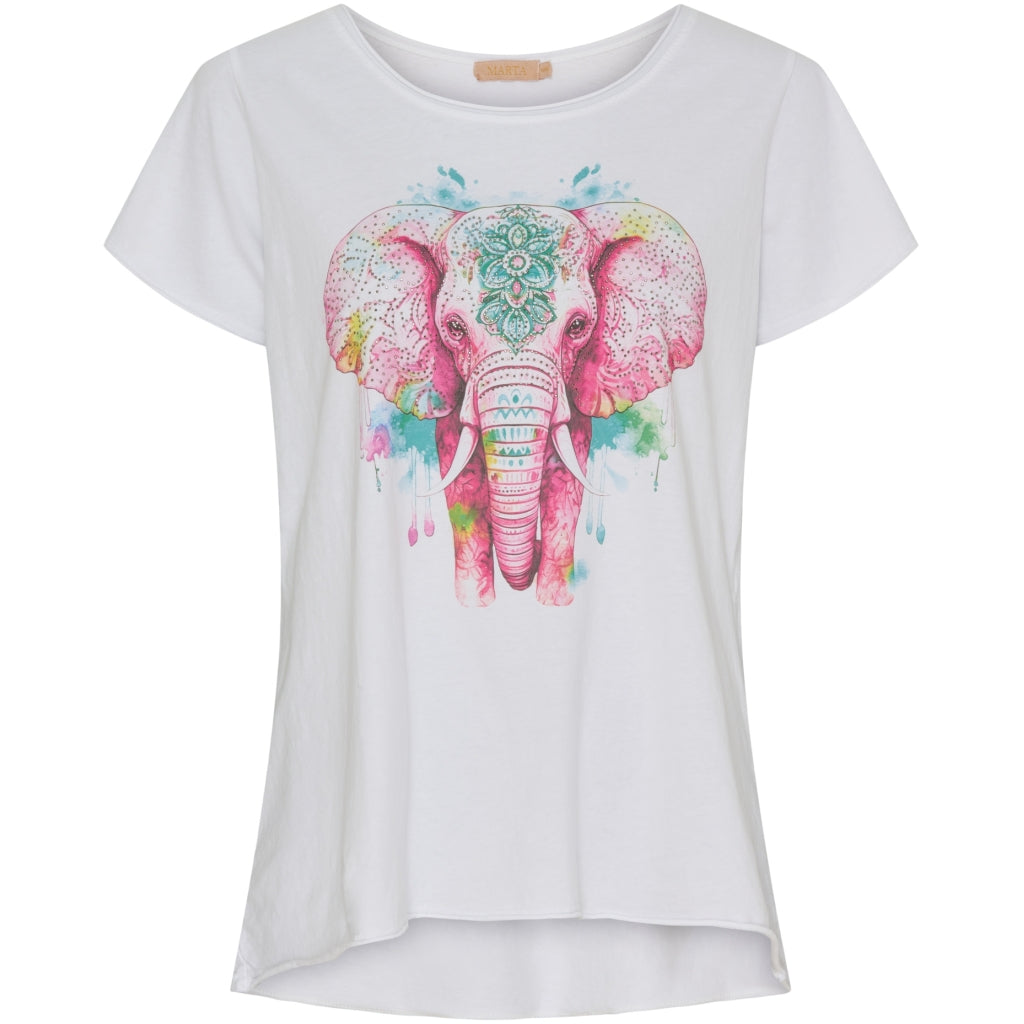 Dame T Shirt Mdcmarie 1535   Pink Elephant fra Marta Du Chateau
