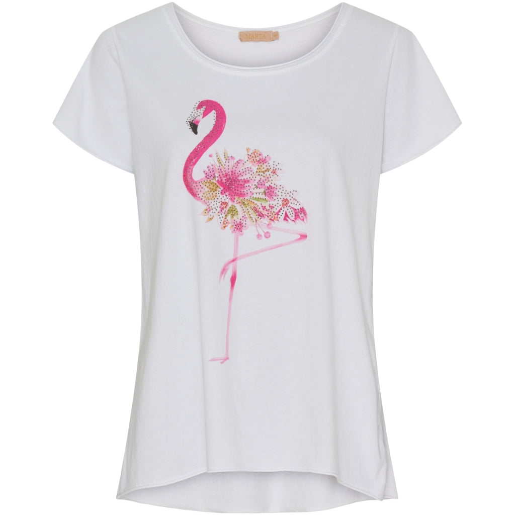 Dame T Shirt Mdcmarie 1535   Pink Flamingo fra Marta Du Chateau