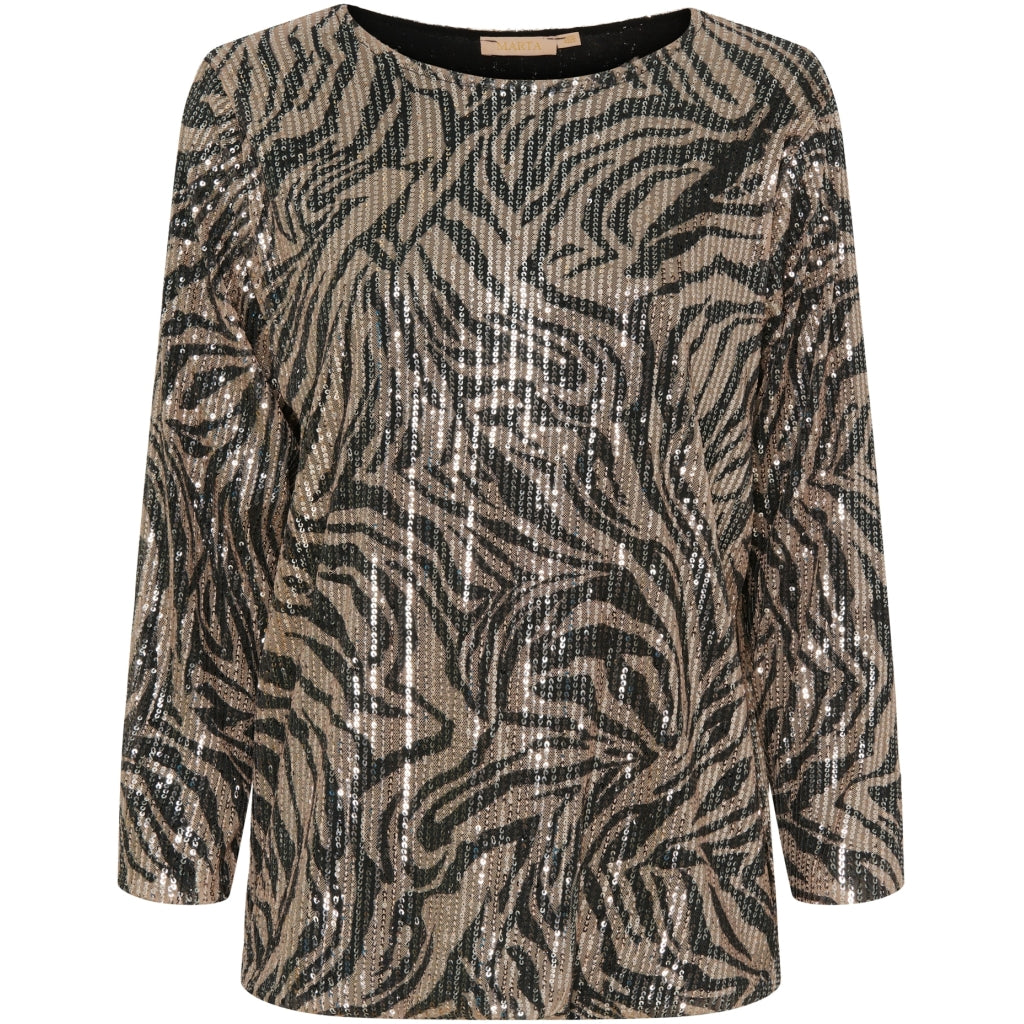 Dame Top Mdcjinny   Beige Black fra Marta Du Chateau