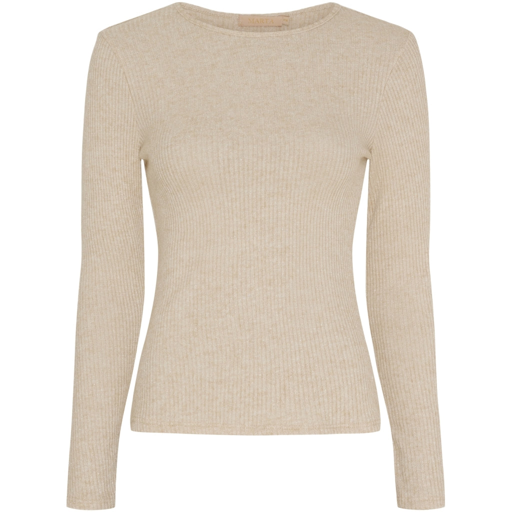 Dame Langærmet T Shirt Mdccelia 38915 Beige4 fra Marta Du Chateau