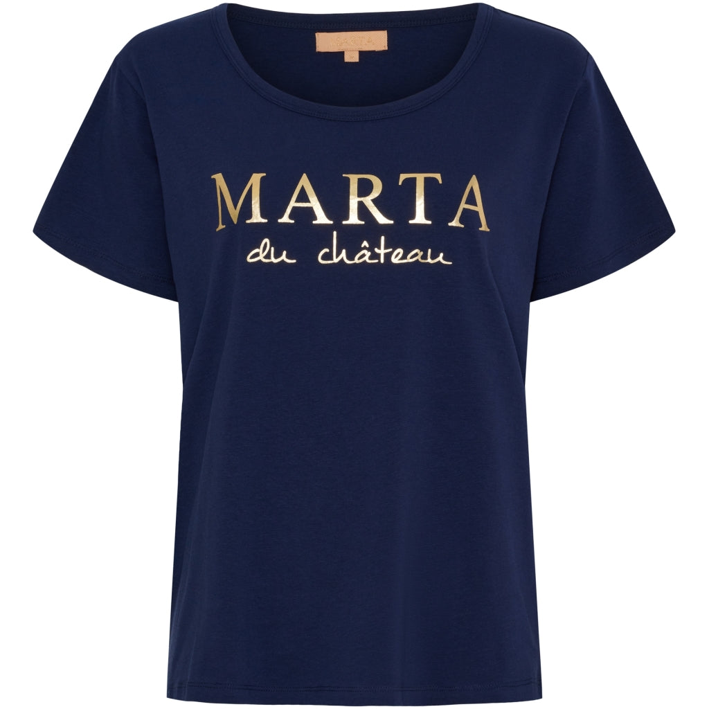 Dame T Shirt Mt002 Navy Blue fra Marta Du Chateau