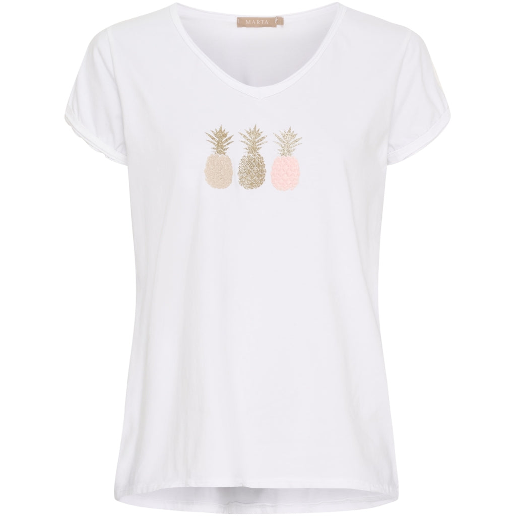 Dame T Shirt Mdcgemma 22031 White fra Marta Du Chateau
