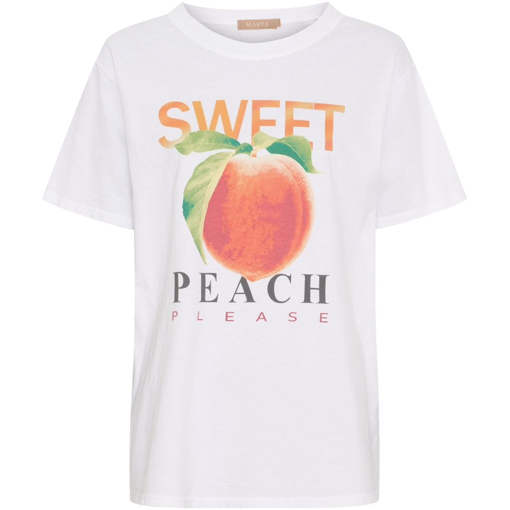 Dame T Shirt Mdcinge 0532 White Peach fra Marta Du Chateau