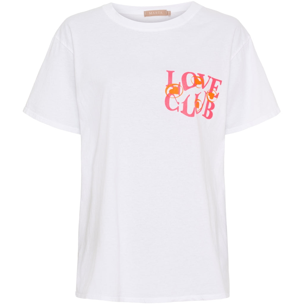 Dame T Shirt Mdcinge 0532 White Pink Fluo fra Marta Du Chateau