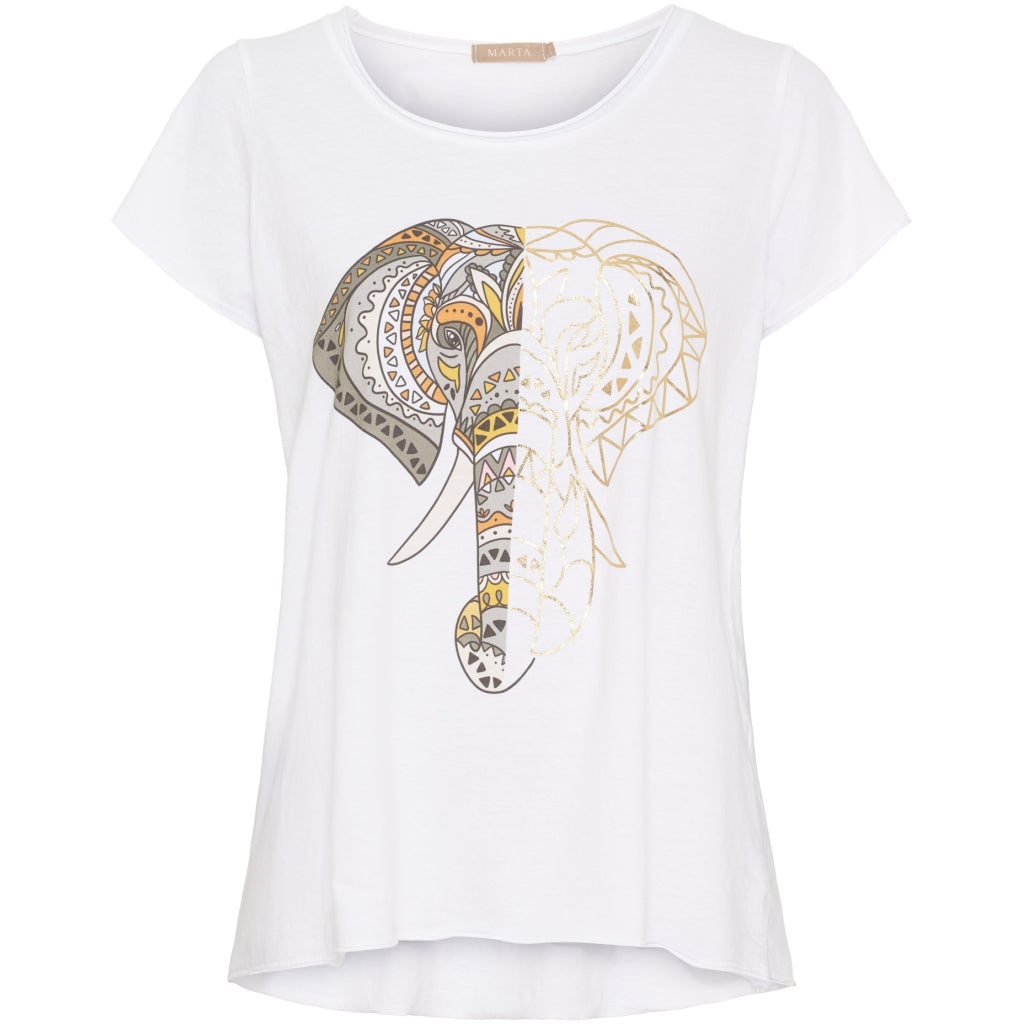 Dame T Shirt Mdcmarie 1535 White Elephant fra Marta Du Chateau