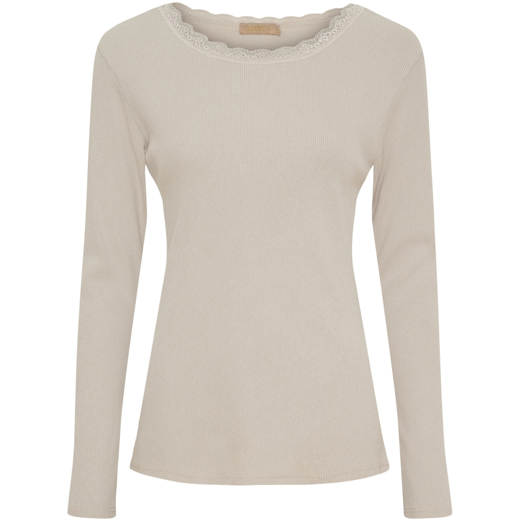 Dame Langærmet T Shirt Mdcbelinda 24160 Beige fra Marta Du Chateau