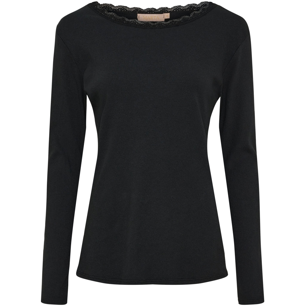 Dame Langærmet T Shirt Mdcbelinda 24160 Black fra Marta Du Chateau