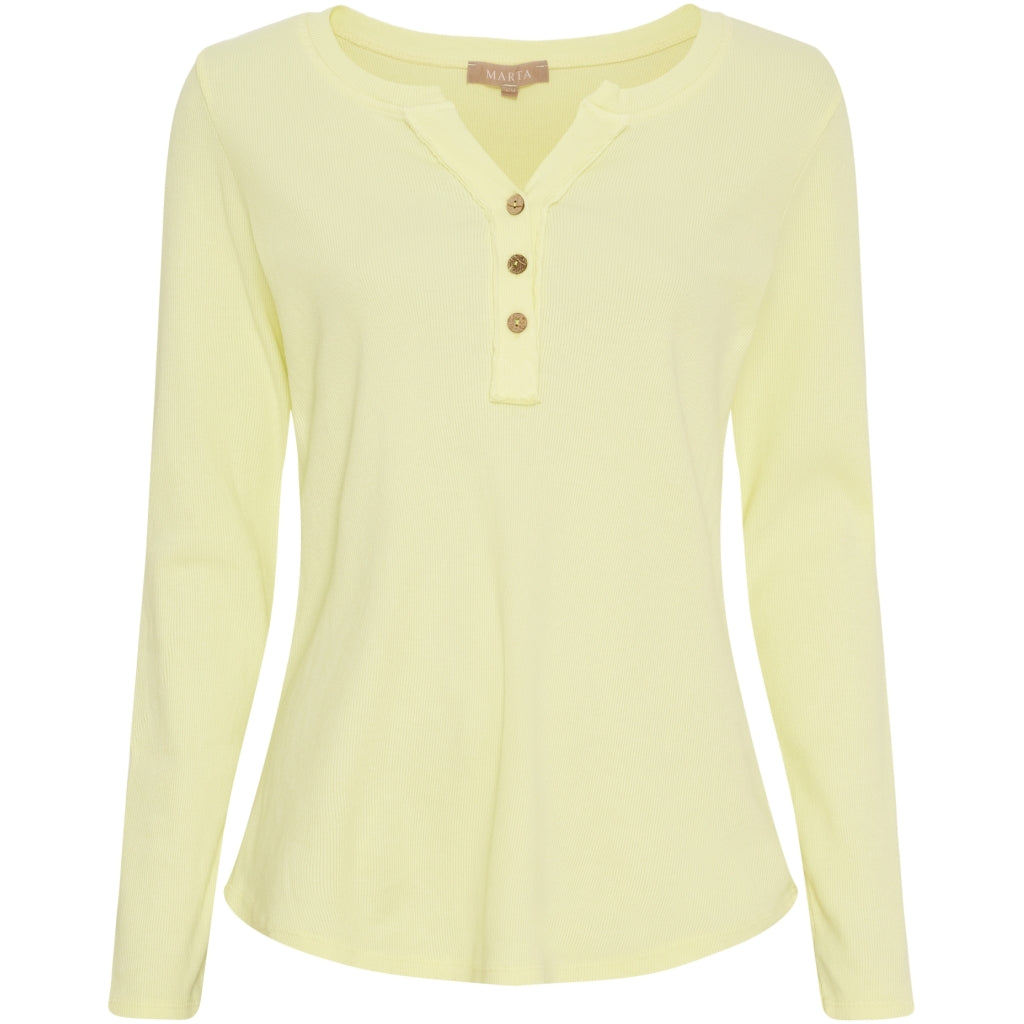 Dame Langærmet T Shirt Mdcmagali 2553   Yellow fra Marta Du Chateau