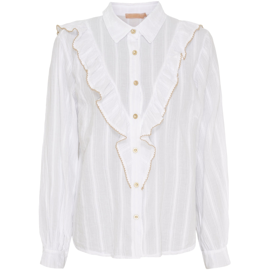Dame Skjorte Mdclaurette 6843   White Beige fra Marta Du Chateau