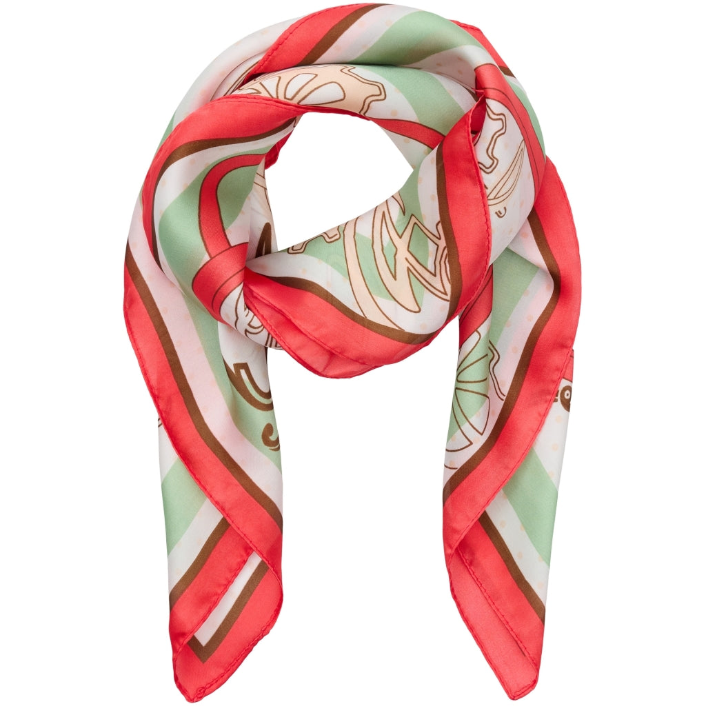 Dame Tørklæde Mdceliane Fa Scarf Orange Green35157 fra Marta Du Chateau