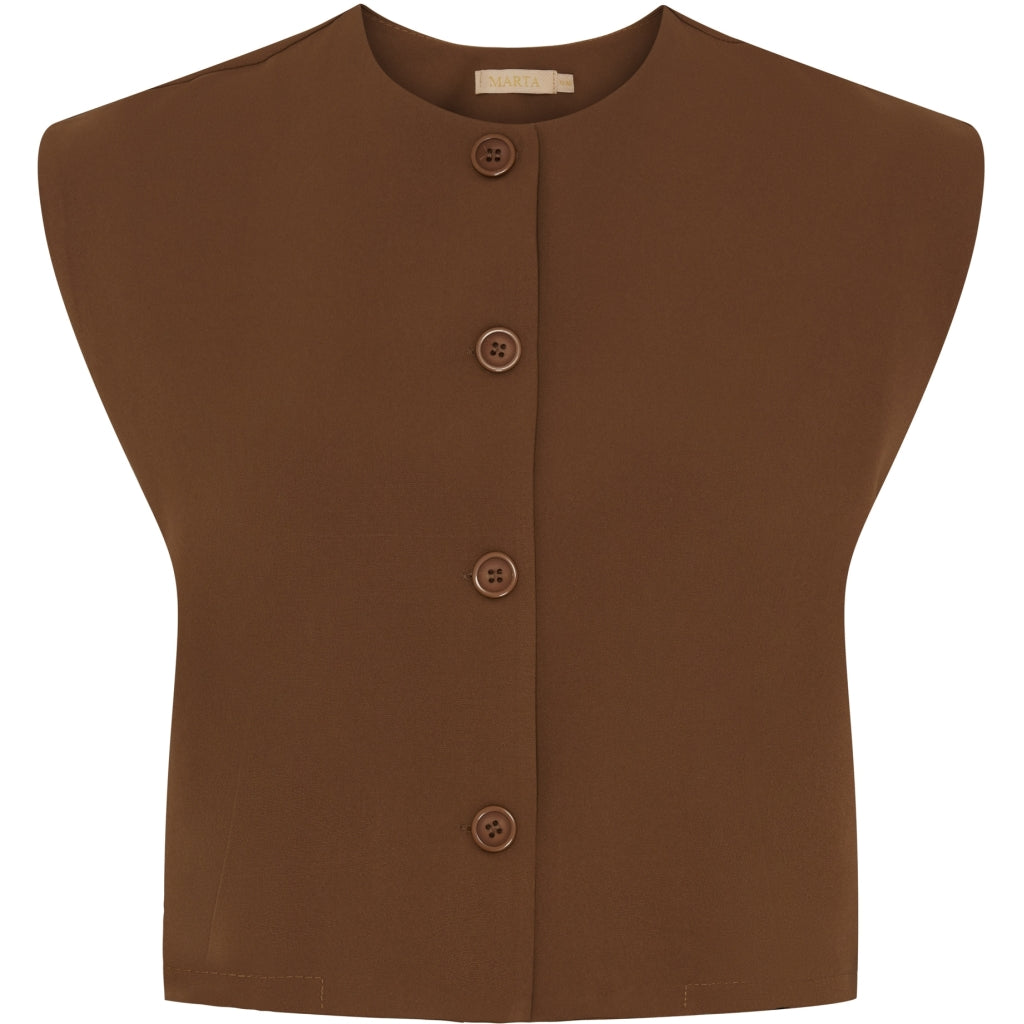 Dame Vest Mdcsmilla 3955   Dark Brown fra Marta Du Chateau