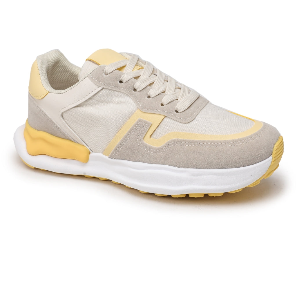 Mila Dame Sneakers 1123   Yellow fra Shoes