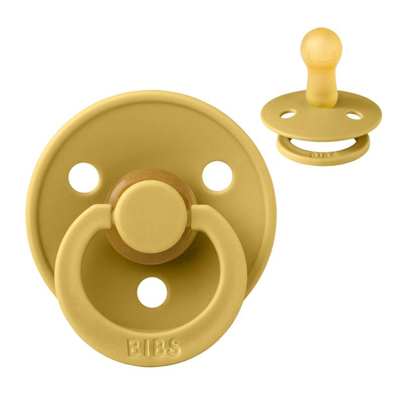 Rund Colour Sut   Str. 2   Naturgummi   Mustard fra Bibs