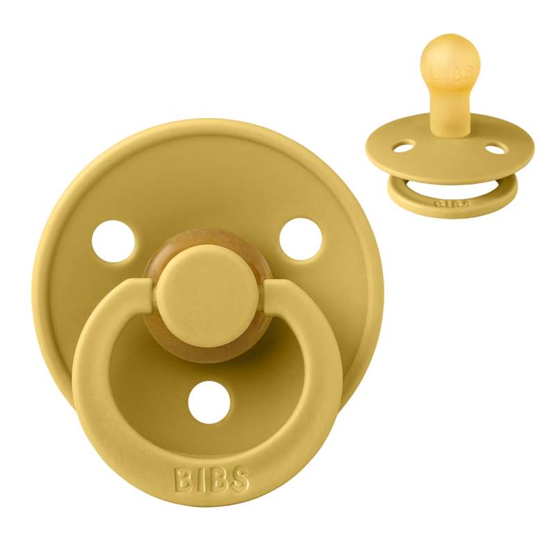 Rund Colour Sut Str. 1 Naturgummi Mustard fra Bibs
