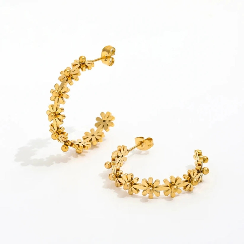 Burst Dot Blomster øreringe 18k Guldbelagt Oe124   Guld fra Muun Studios