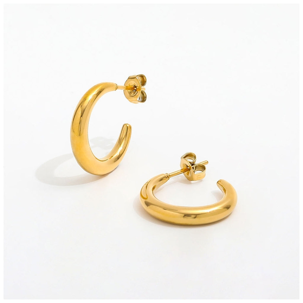 Sleek Hoops ørering 18k Guldbelagt Oe401   Guld fra Muun Studios