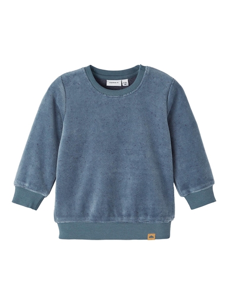 Velour Bluse Runo China Blue fra Name It