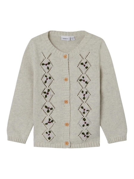 Strik Cardigan Kihelle Peyote Melange fra Name It