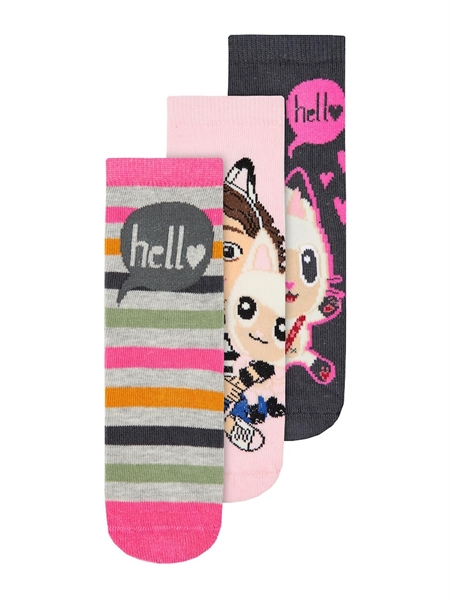 3 Pak Gabby Cat Strømper Ambre Parfait Pink fra Name It