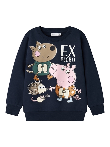 Gurli Gris Sweatshirt Osgar Dark Sapphire fra Name It