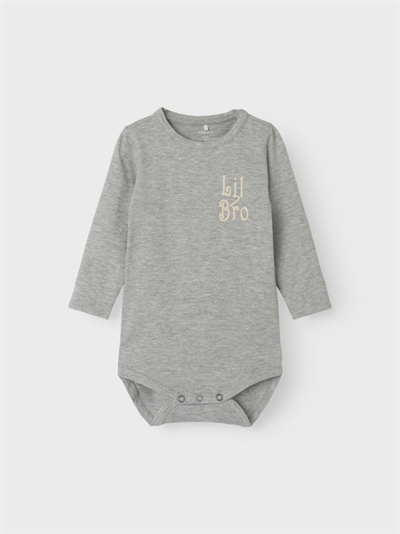 Langærmet Body Laby Grey Melange fra Name It