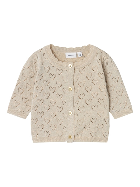Glimmer Cardigan Riglitter Frosted Almond fra Name It
