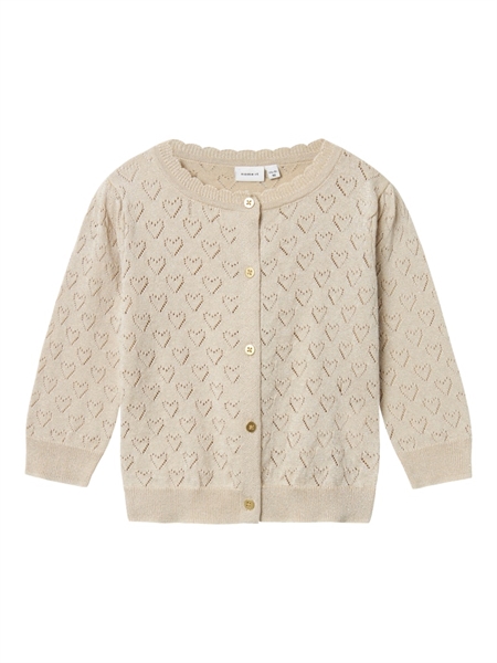 Glimmer Cardigan Riglitter Frosted Almond fra Name It