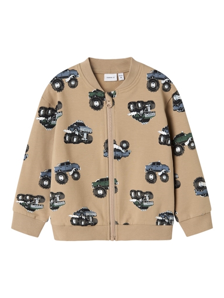 Sweat Cardigan Seb Weathered Teak fra Name It