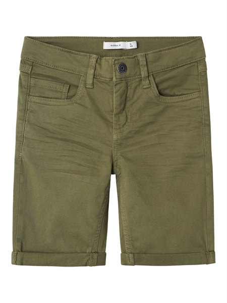 Twill Shorts Isak Deep Lichen Green fra Name It