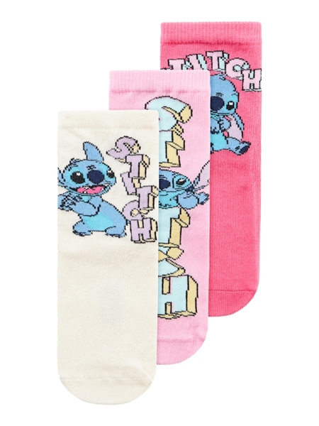 Stitch 3 Pak Strømper Pink Frosting fra Name It