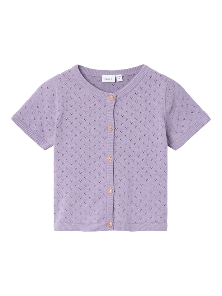 Kortærmet Strik Cardigan Jalisa Purple Rose fra Name It