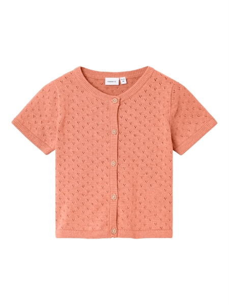 Kortærmet Strik Cardigan Jalisa Papaya Punch fra Name It