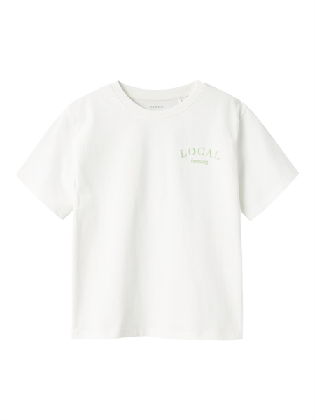 T Shirt Boway Cloud Dancer Arcadian Green fra Name It