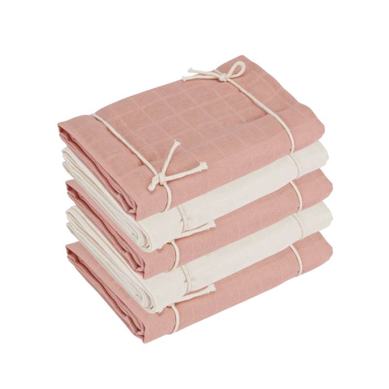 økologiske Stofbleer Minisvøb   5 Pak   Rose Cloud White fra Naturebaby