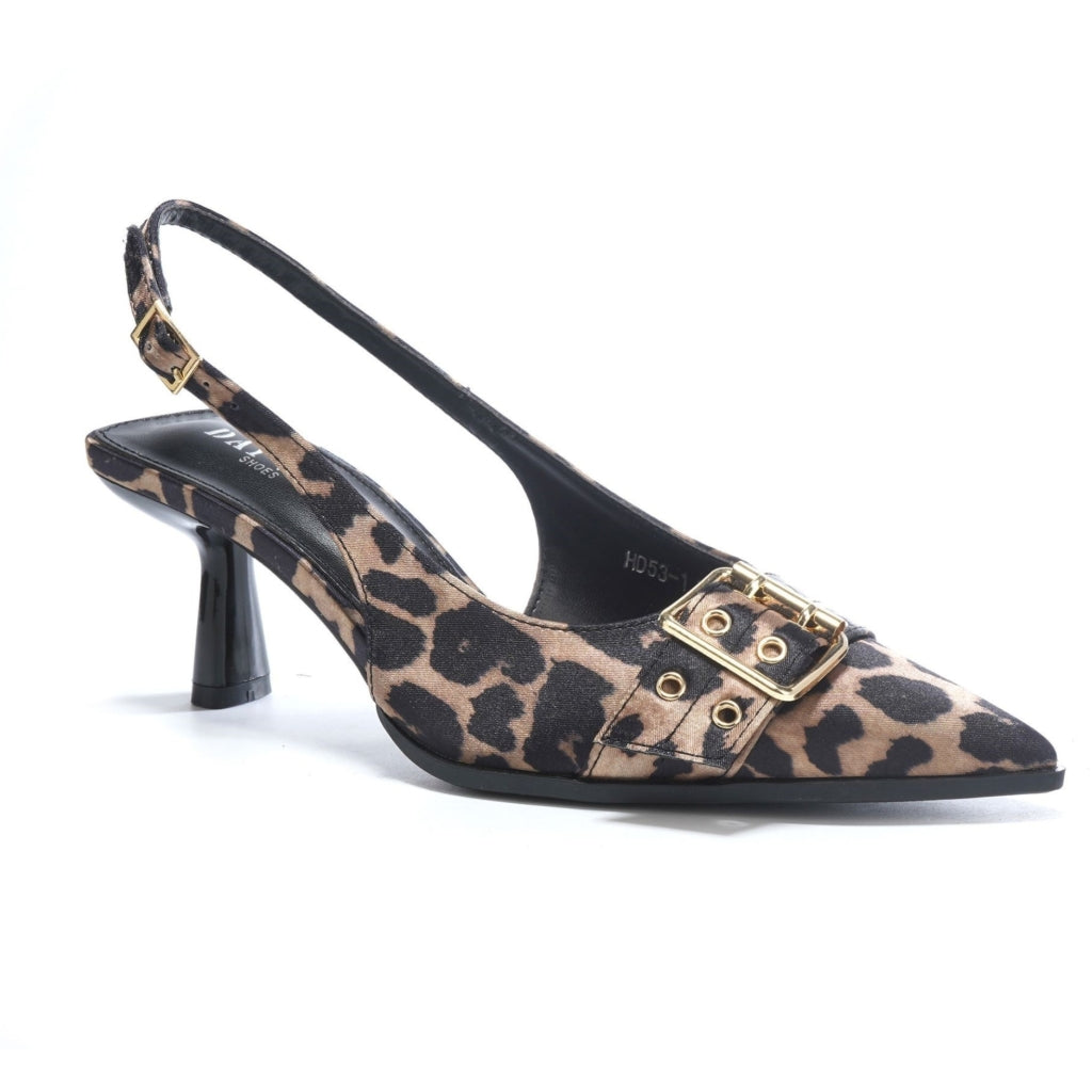 Nicolette Dame Slingback Stiletter Hd53 1   Leopard fra Shoes