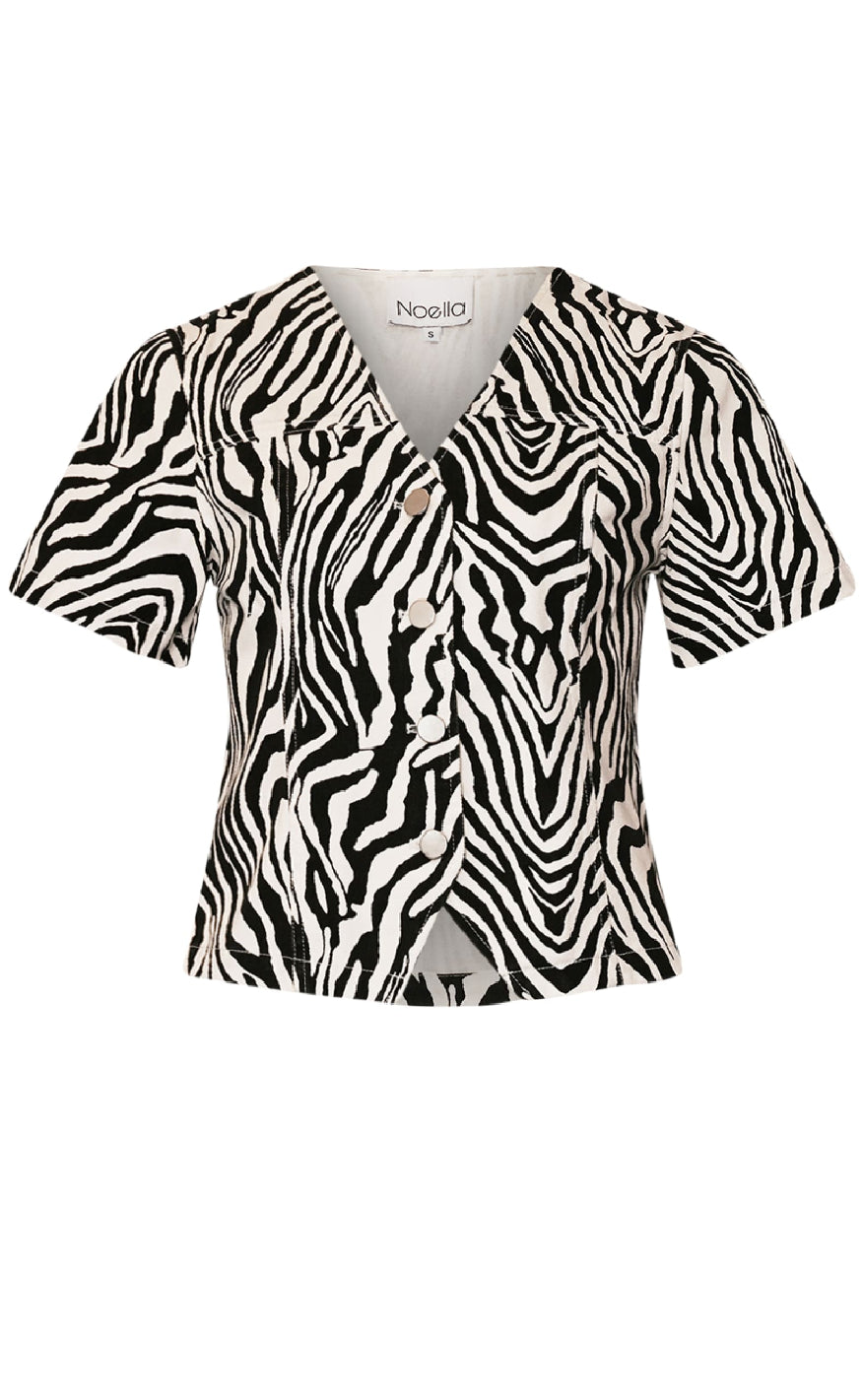 Bluse   Stormina   Taleah Zebra Print fra Noella