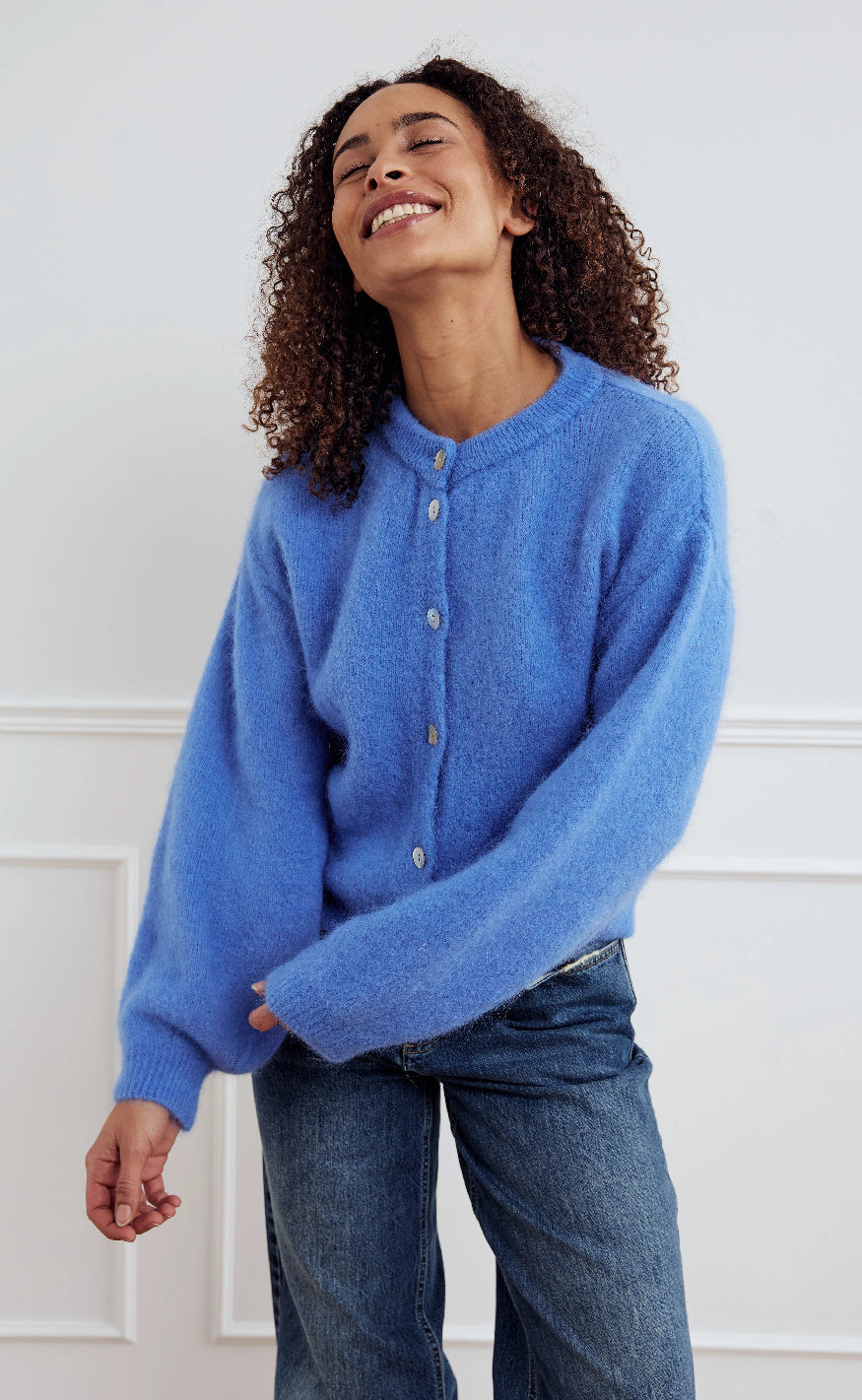 Cardigan   Kae   Dove Blue fra Noella